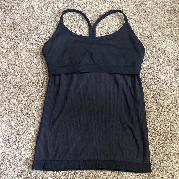 Womens Yoga Seamless Workout Tank Top Racerback with built in bra size L - Picture 8 of 8